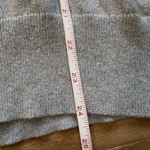 Chico’s Sweater Size 1 (M) Silver Metallic Cowl Neck - Picture 5 of 6